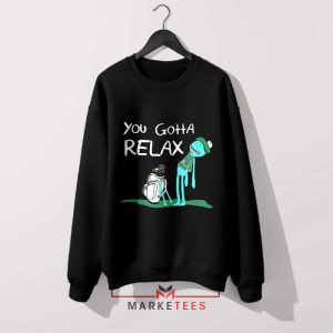 Take A Chill Pill Mr Meeseeks Edition Black Sweatshirt