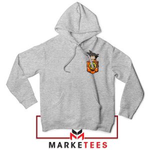 Take Goku Everywhere In The Pocket Grey HoodieTake Goku Everywhere In The Pocket Grey Hoodie