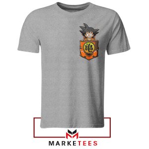 Take Goku Everywhere In The Pocket Grey Tshirt