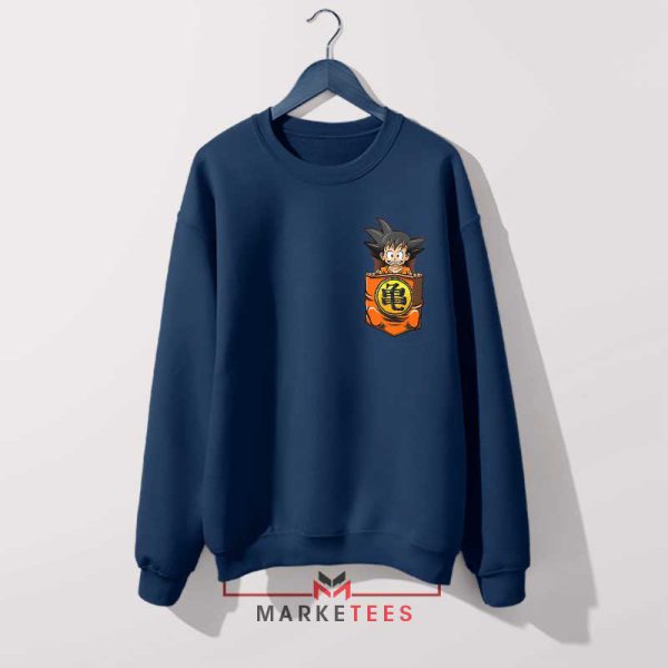 Take Goku Everywhere In The Pocket Navy Sweatshirt