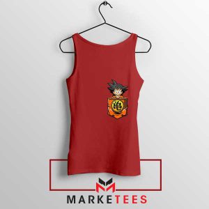 Take Goku Everywhere In The Pocket Red Tank Top