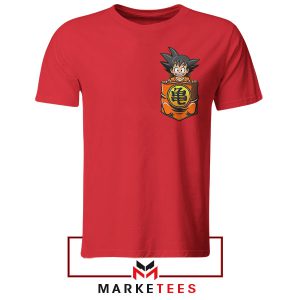 Take Goku Everywhere In The Pocket red Tshirt