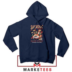 The Corgi Detective Holmes Navy Hoodie