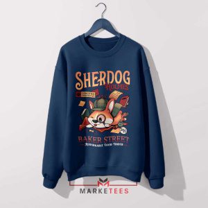 The Corgi Detective Holmes Navy Sweatshirt