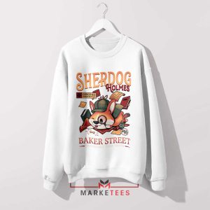 The Corgi Detective Holmes White Sweatshirt