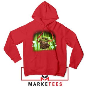 The Cutest in the Galaxy Grogu Red Hoodie