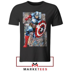 The First Avenger New World Order Comic Black Tshirt