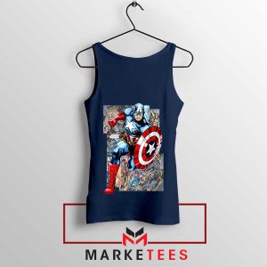 The First Avenger New World Order Comic Navy Tank Top