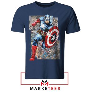 The First Avenger New World Order Comic Navy Tshirt