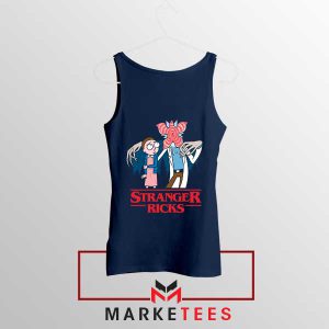 The Upside Down Rick And Morty Navy Tank Top