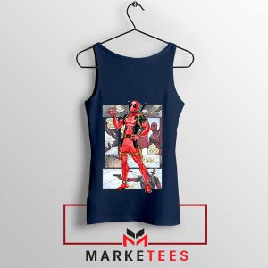 Wade Wilson's World Deadpool 3 Comic Navy Tank Top