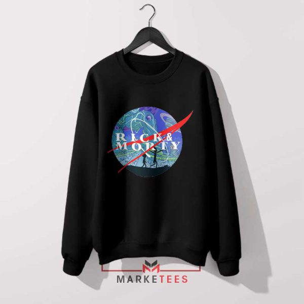 Wubba Lubba Dub Dub in Space Black Sweatshirt